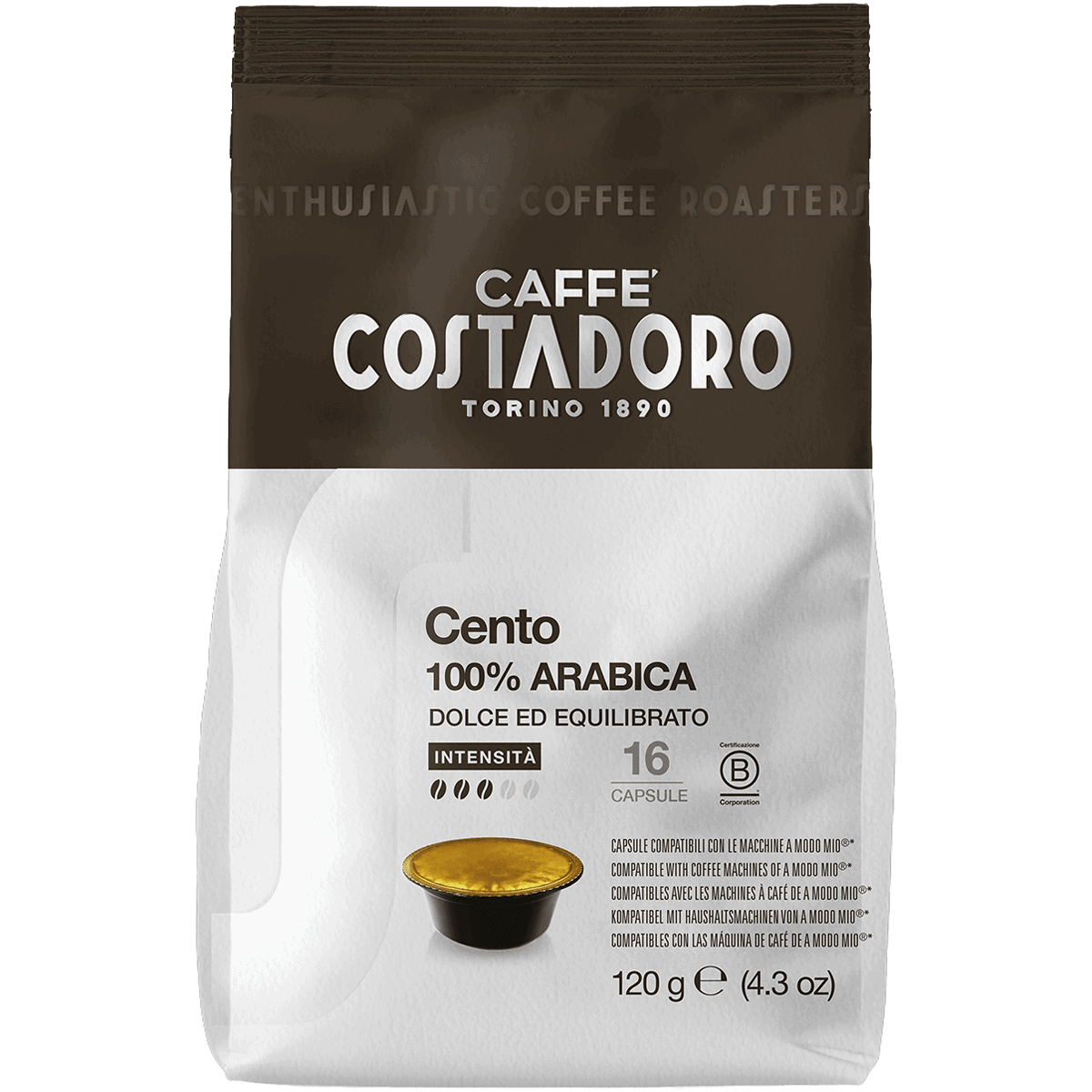 Capsule compatibili A Modo Mio®* Costadoro Cento